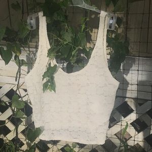 NWT Hollister White Lace Crop Top Size Medium